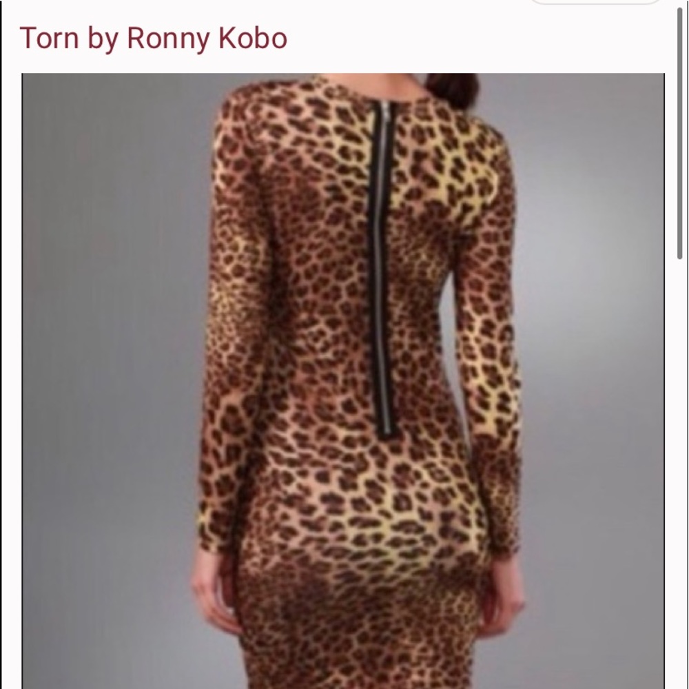 Torn by Ronny Kobo, Soft Animal Print Dress,Zipper